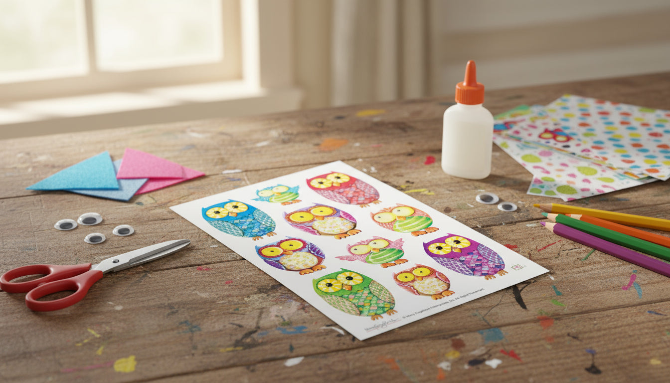 Colorful Owls Sticker Sheet