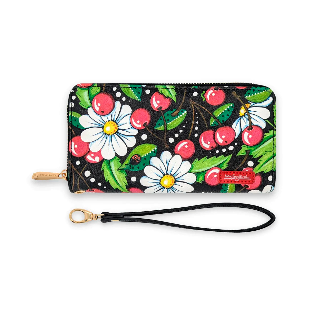 Cherry Daisy Wristlet