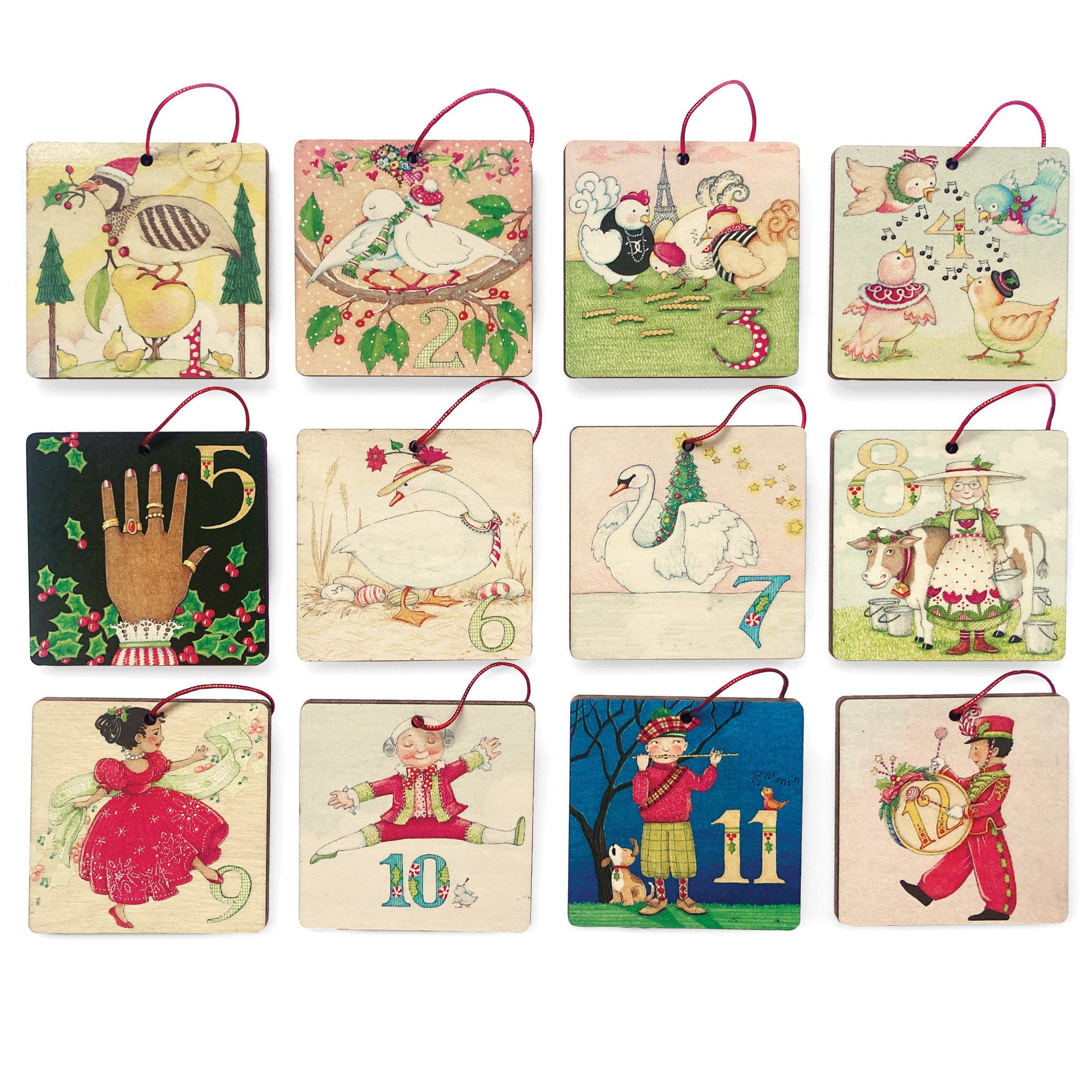 Twelve Days of Christmas Ornament Set
