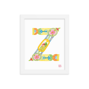 Alphabet Garden Letter Z Framed Print