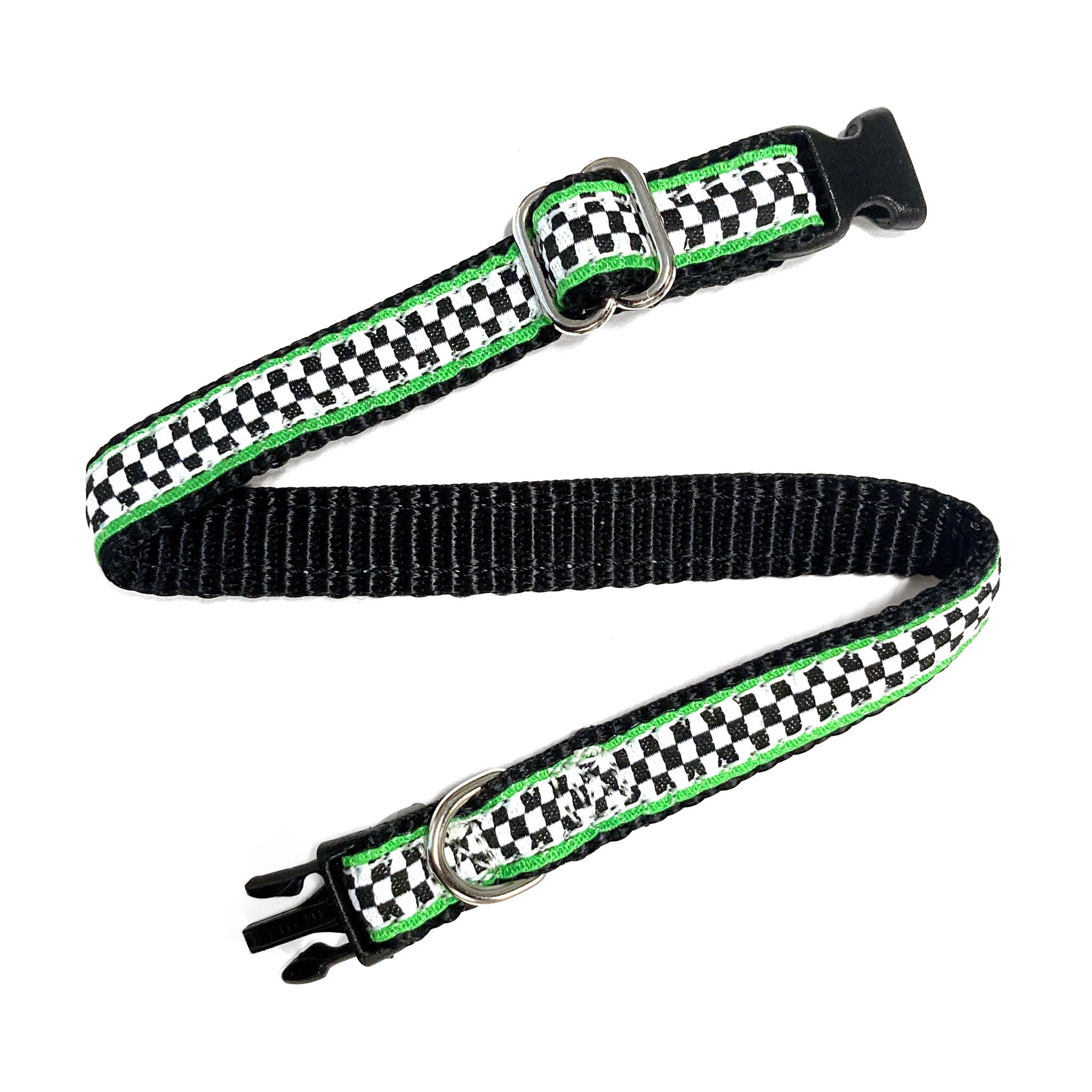 Green Checkered Cat Collar