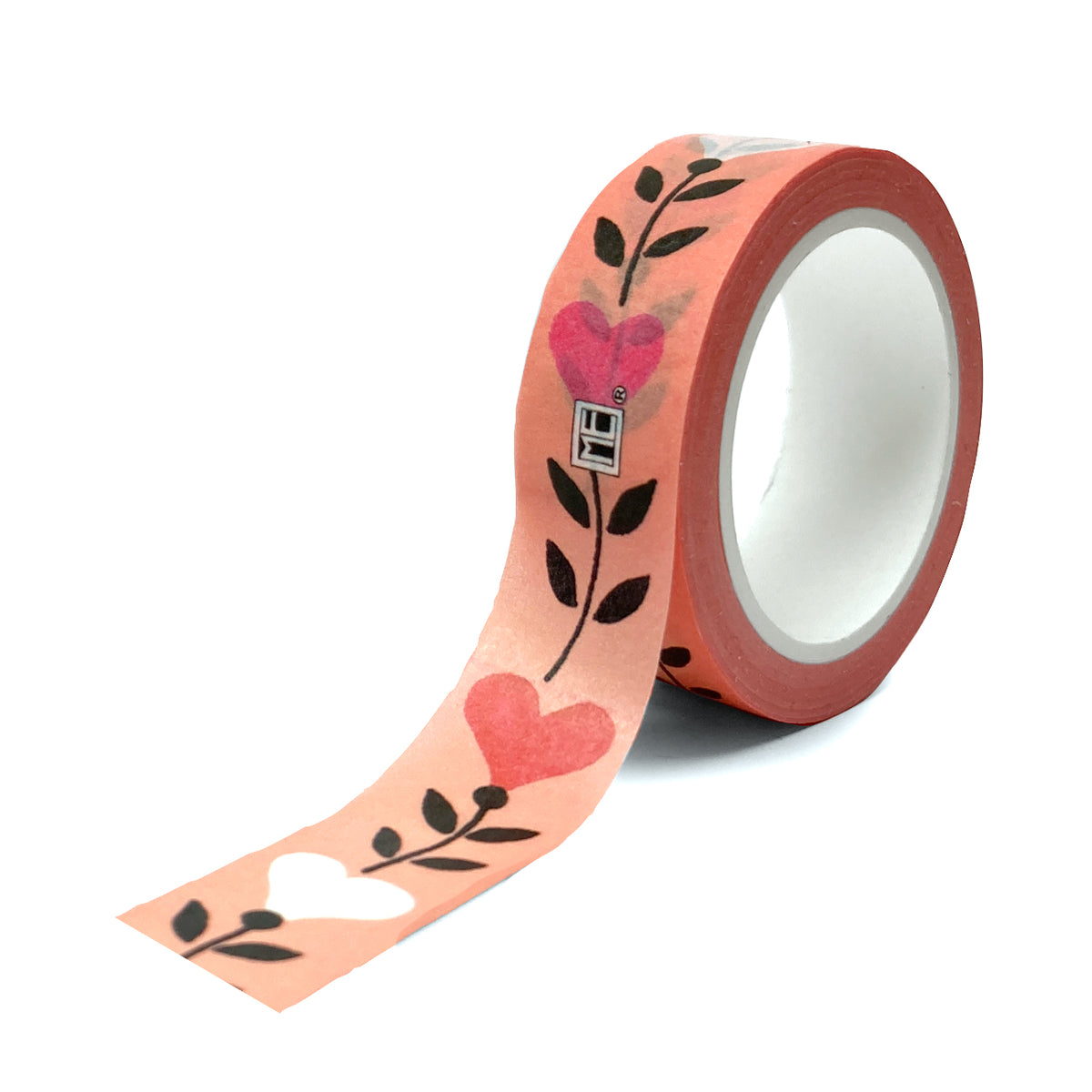 Heart Vines Salmon Washi Tape