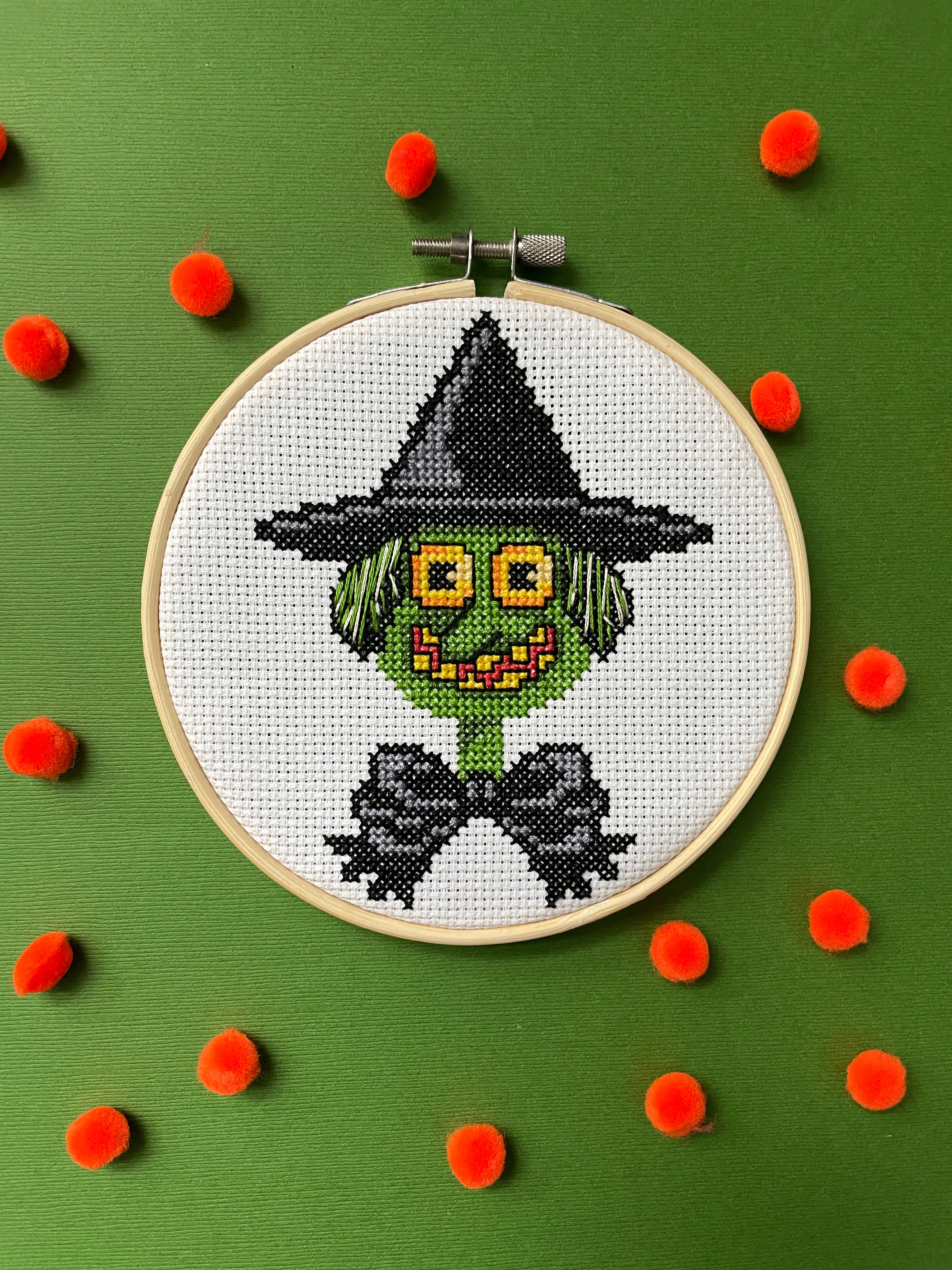 Green Witch Cross Stitch Leaflet