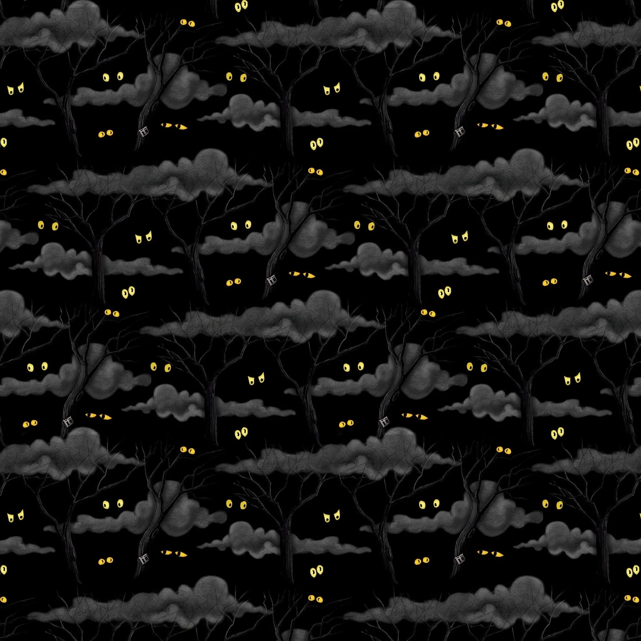 Eerie Night Forest Fabric