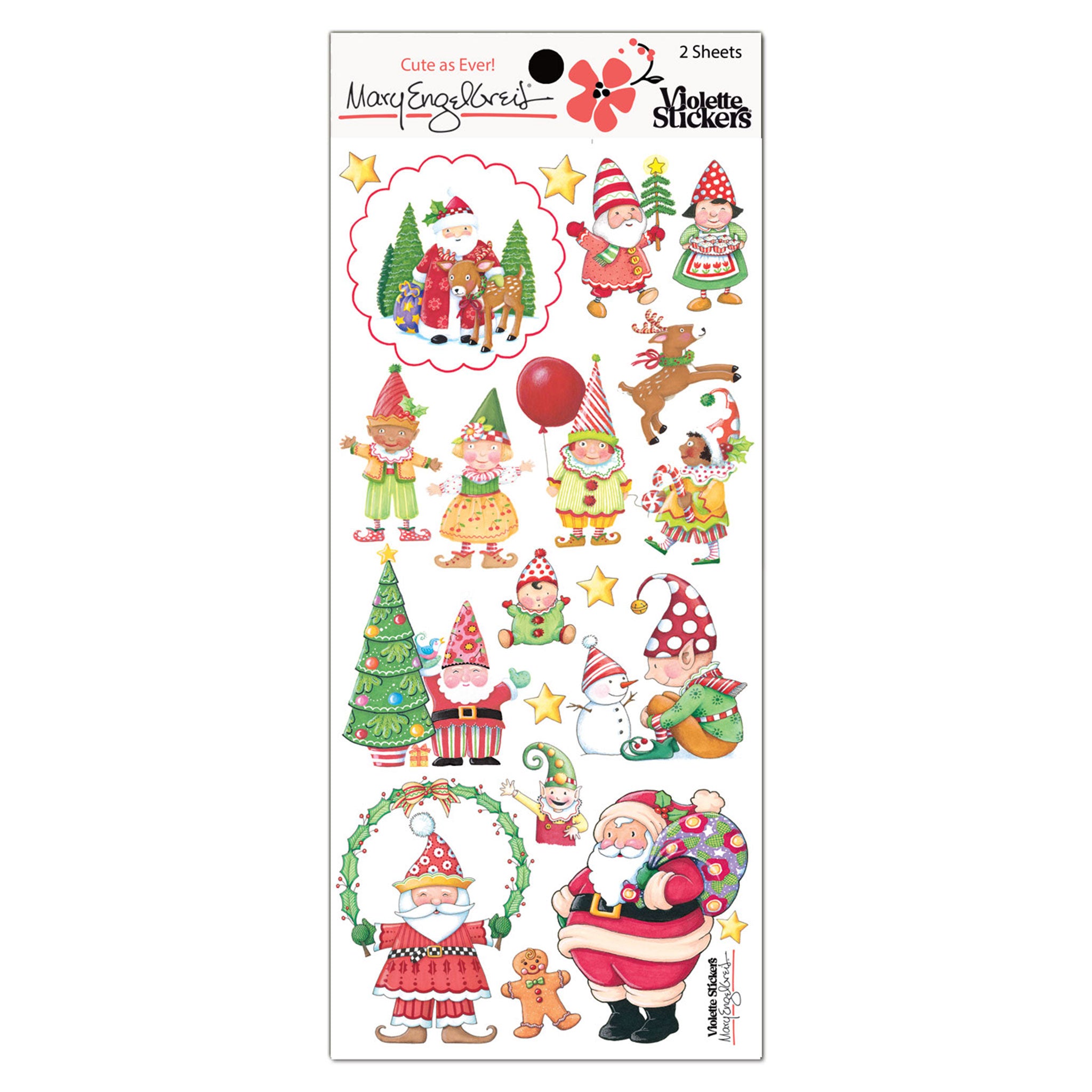 Mary's Christmas Elves Sticker Sheet
