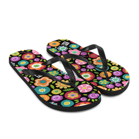 Rainbow Floral Flip-Flops