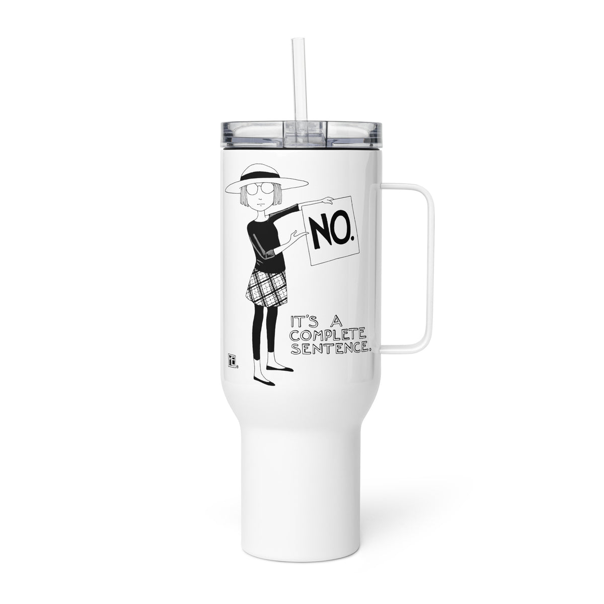 Complete Sentence Travel Mug with Straw