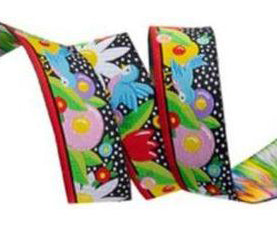 Flowers and Bluebirds Ribbon