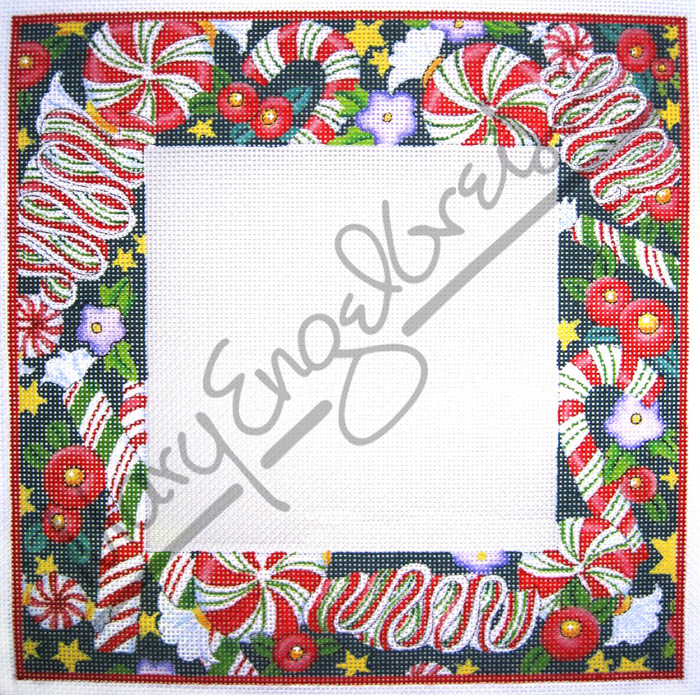 Needlepoint Canvas: Christmas Candy Frame