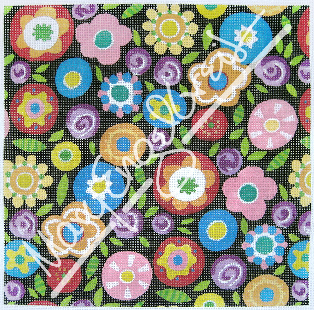 Needlepoint Canvas: Round the Garden Floral