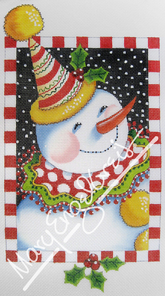 Needlepoint Canvas: Clown Snowman