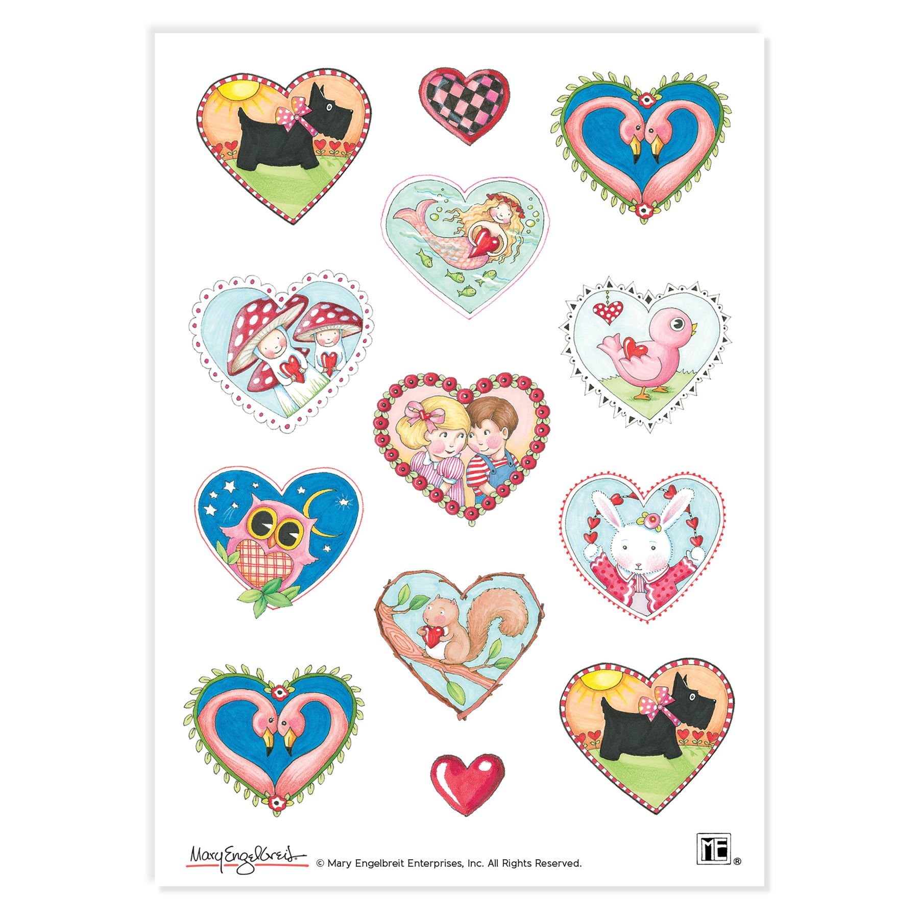 Artsy Hearts Sticker Sheet