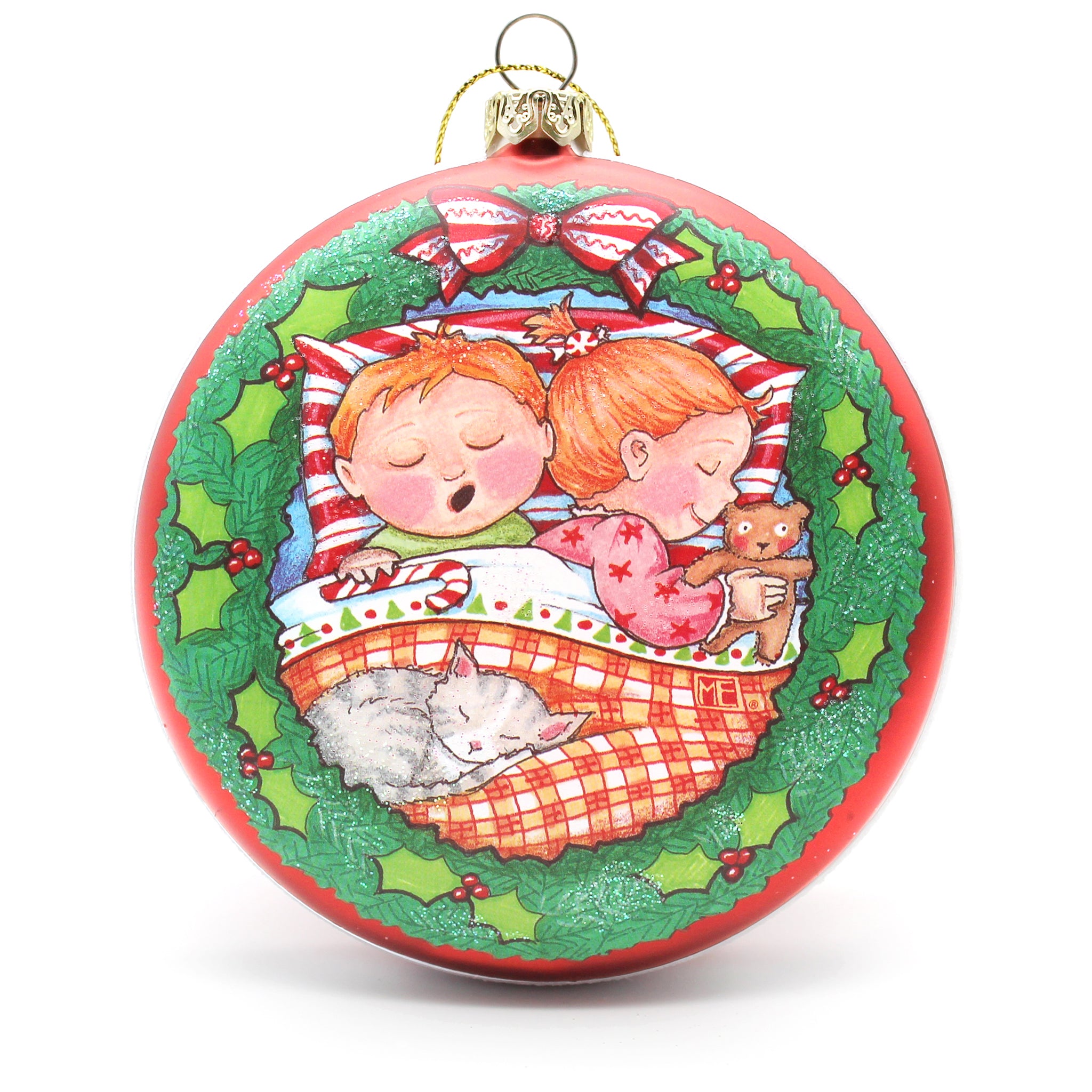 Christmas Kids Glass Ornament