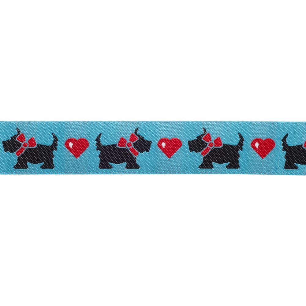Scotties and Hearts on Blue Ribbon