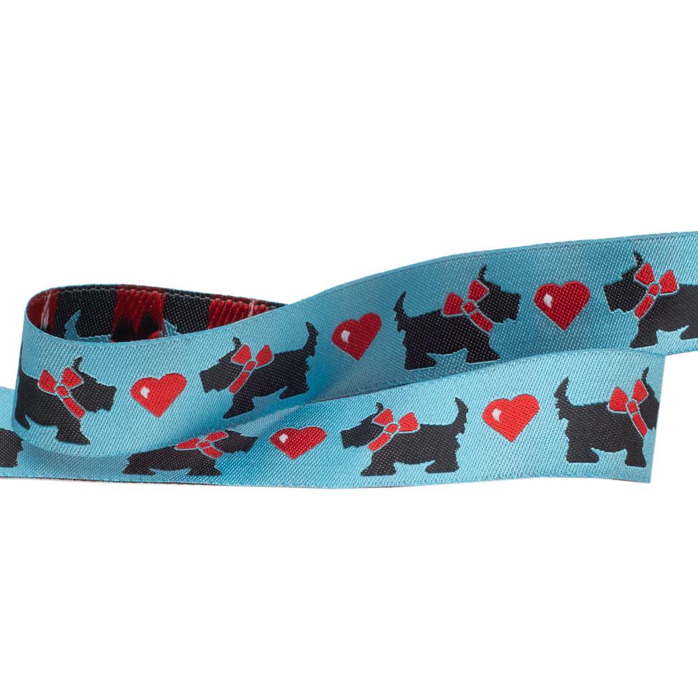 Scotties and Hearts on Blue Ribbon