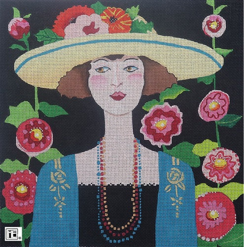 Needlepoint Canvas: Flower Shop Girl