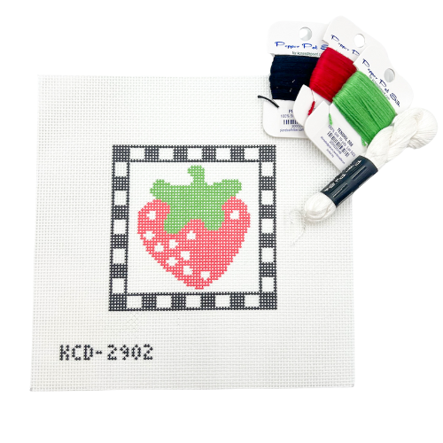 Needlepoint Canvas: Strawberry Square Kit