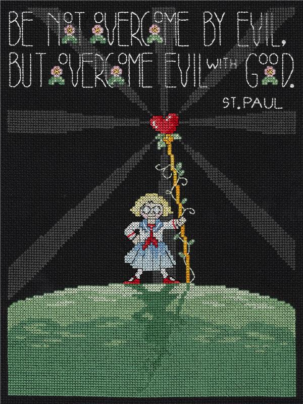 Overcome Evil Counted Cross Stitch Kit