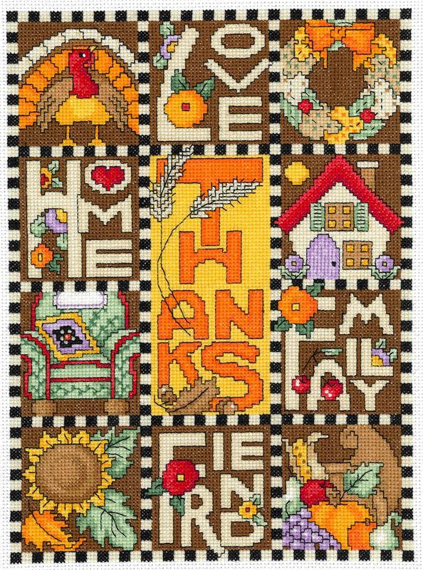 Love Home Family Thanks Counted Cross Stitch Kit