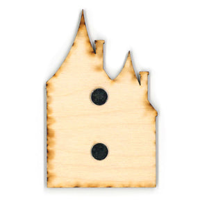 Double Roof Cottage Wooden Magnet