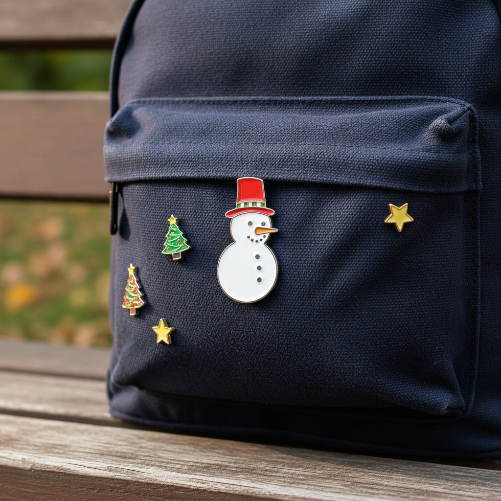 Snowman Enamel Art Pin
