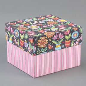 Floral Greeting Card Organizer Box and Labels