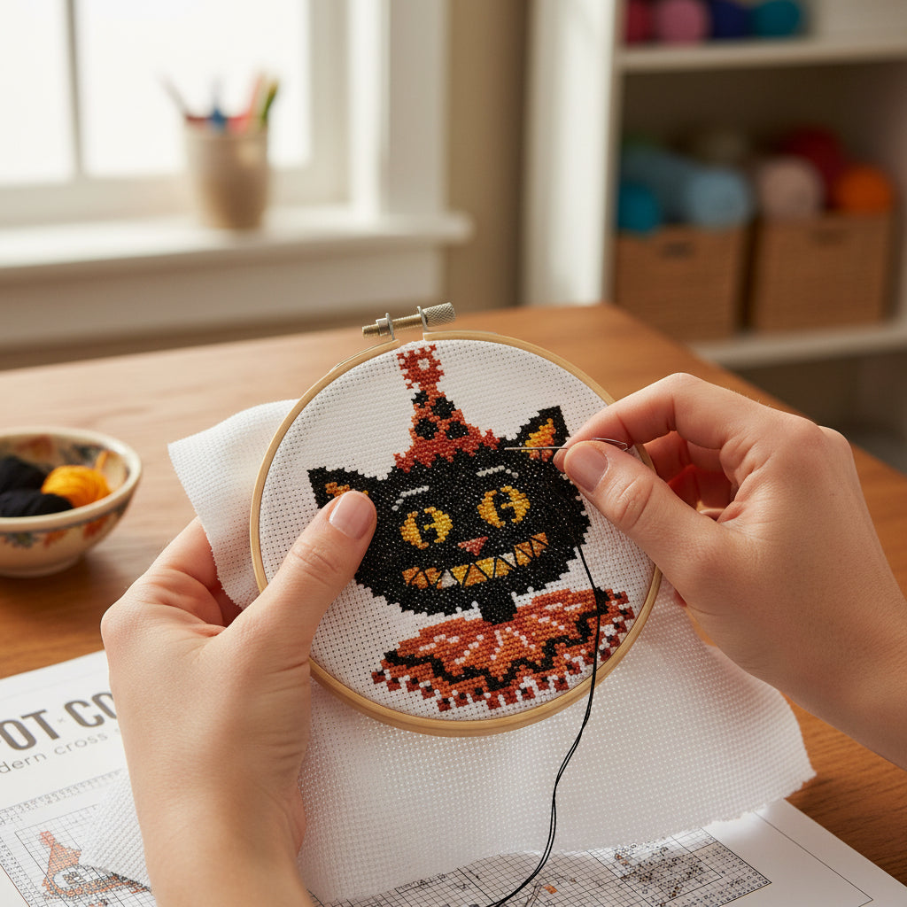 Black Cat Cross Stitch Leaflet