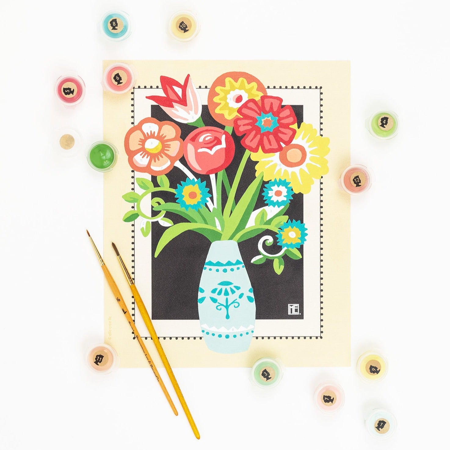Mini Paint by Number Kits - Beautiful Blooms
