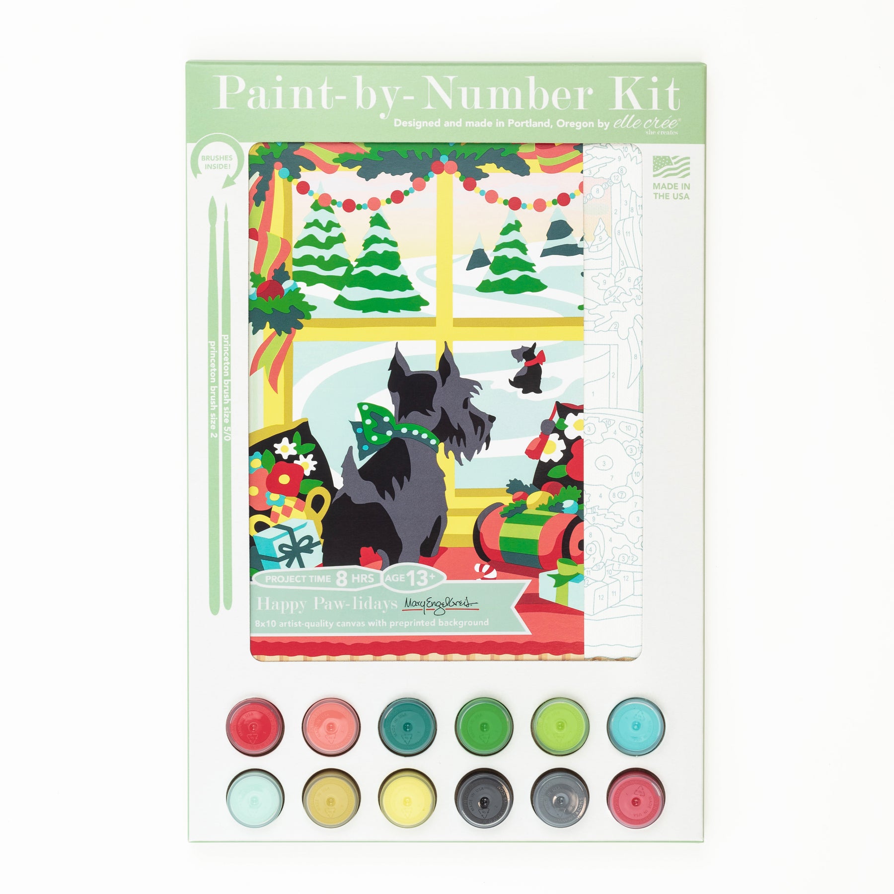 Happy Paw-lidays Paint-by-Number Kit