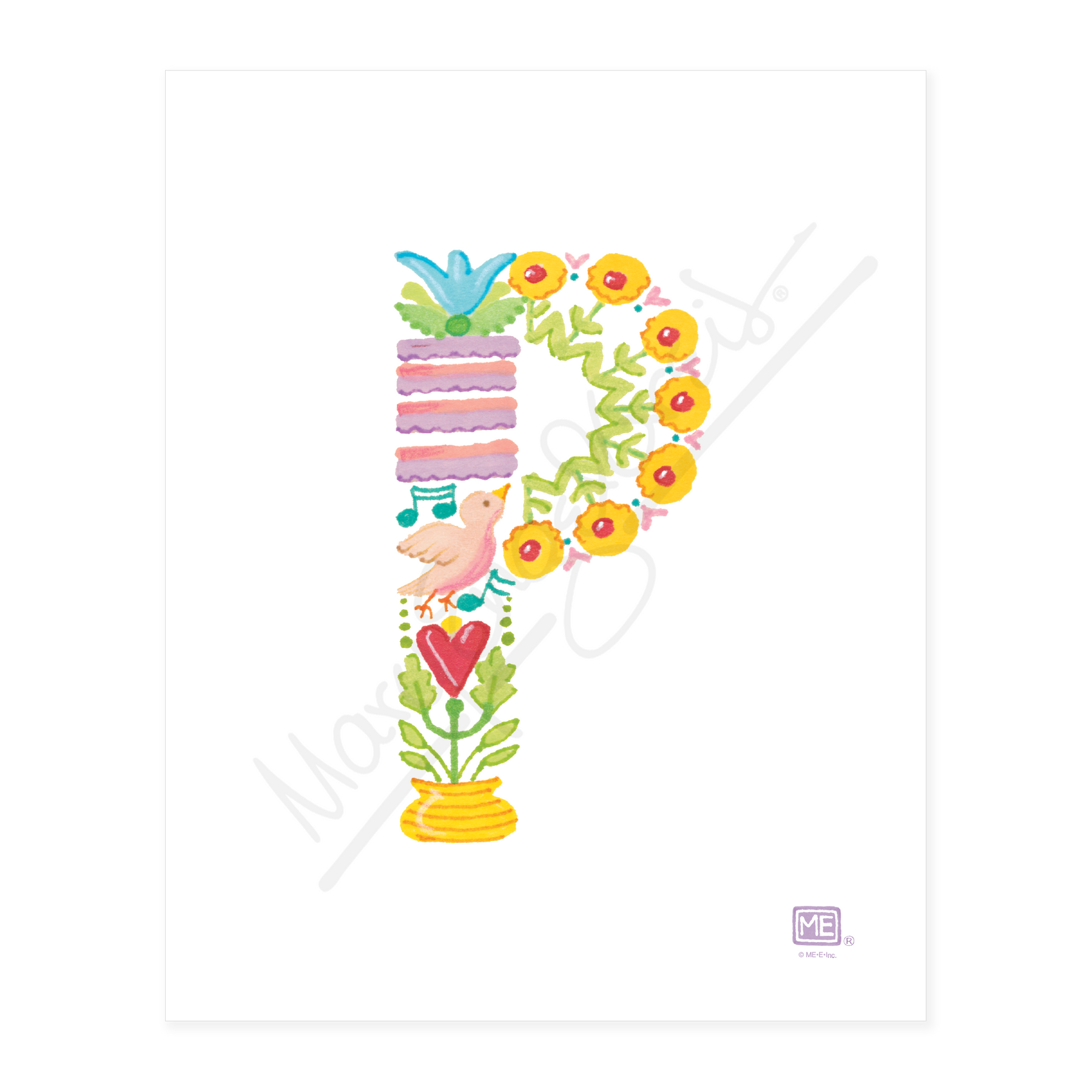 Alphabet Garden Letter P Small Print