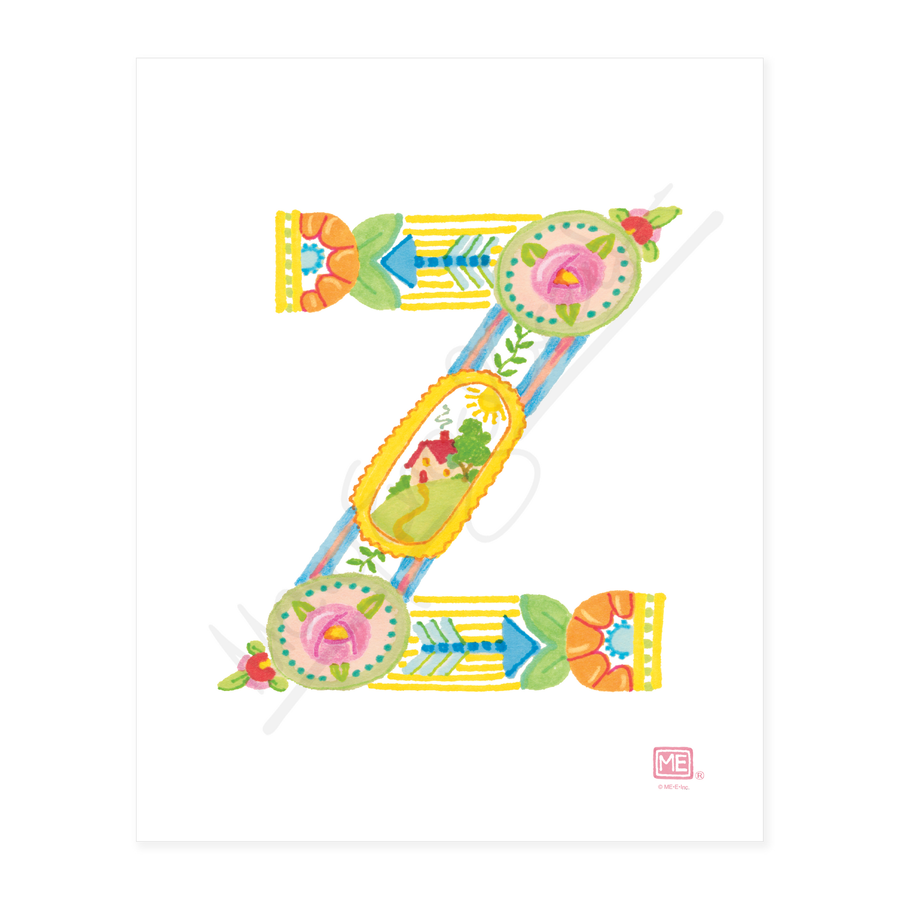 Alphabet Garden Letter Z Small Print