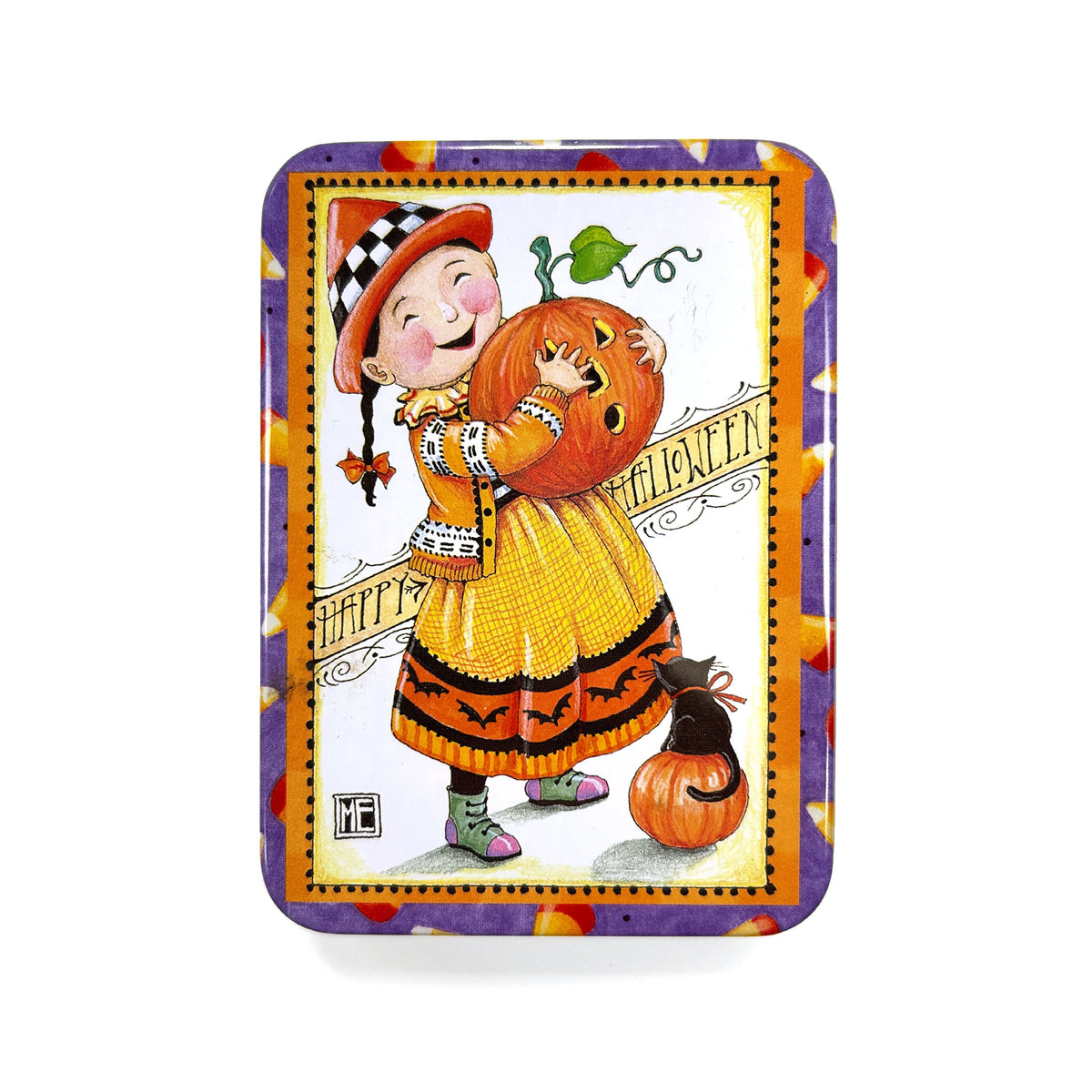 Happy Halloween Girl Sticker Tin