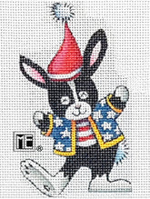 Needlepoint Canvas: Bunny w/ Blue Vest