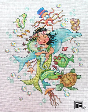Needlepoint Canvas: Just Keep Swimming Mermaid