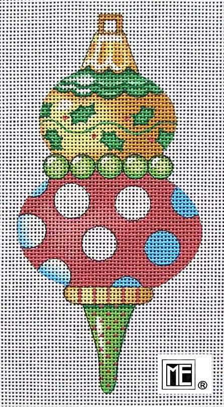 Needlepoint Canvas: Classic Red Dot Ornament