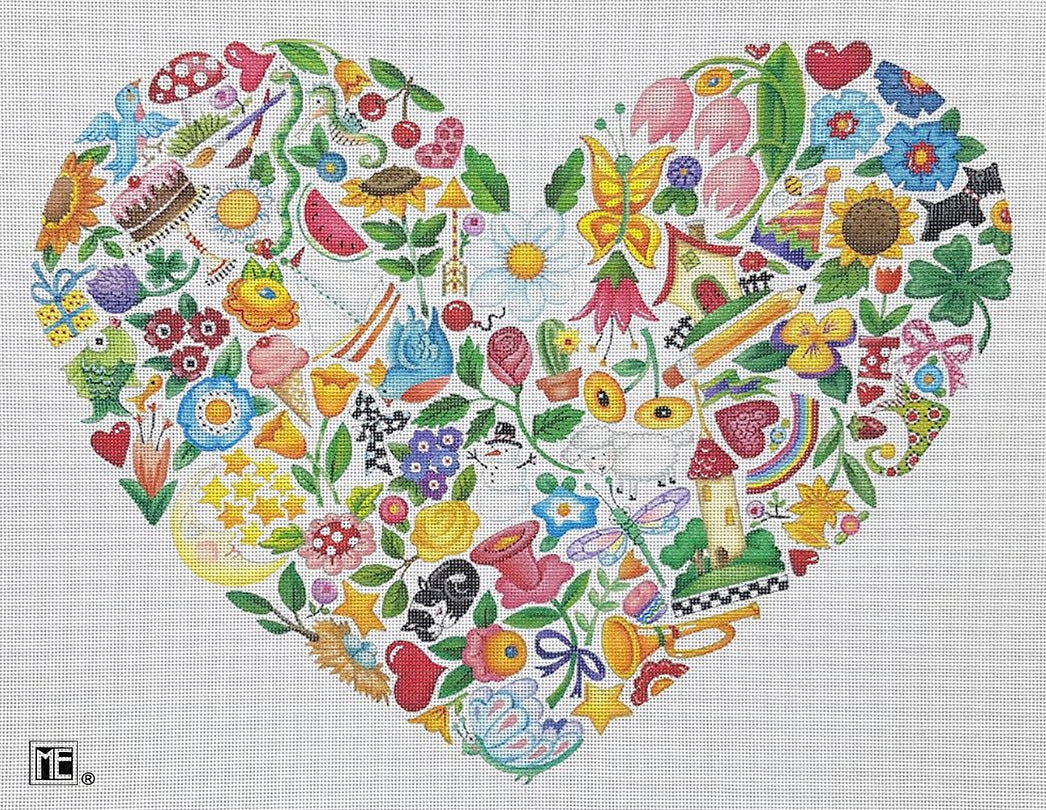 Needlepoint Canvas: Great Things Heart