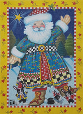Needlepoint Canvas: Cherry Santa w/ Background