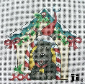 Needlepoint Canvas: Holiday Scottie