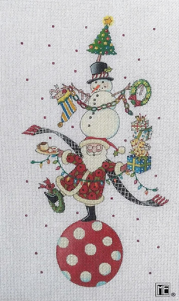 Needlepoint Canvas: Santa Snowflake