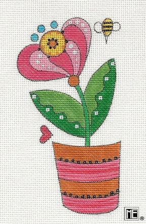 Needlepoint Canvas: Hot Pink Bloom