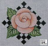 Needlepoint Canvas: Pink Rose Check