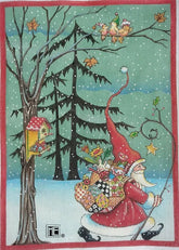 Needlepoint Canvas: Santa Marches On w/ Background