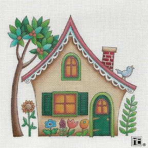 Needlepoint Canvas: Tan House