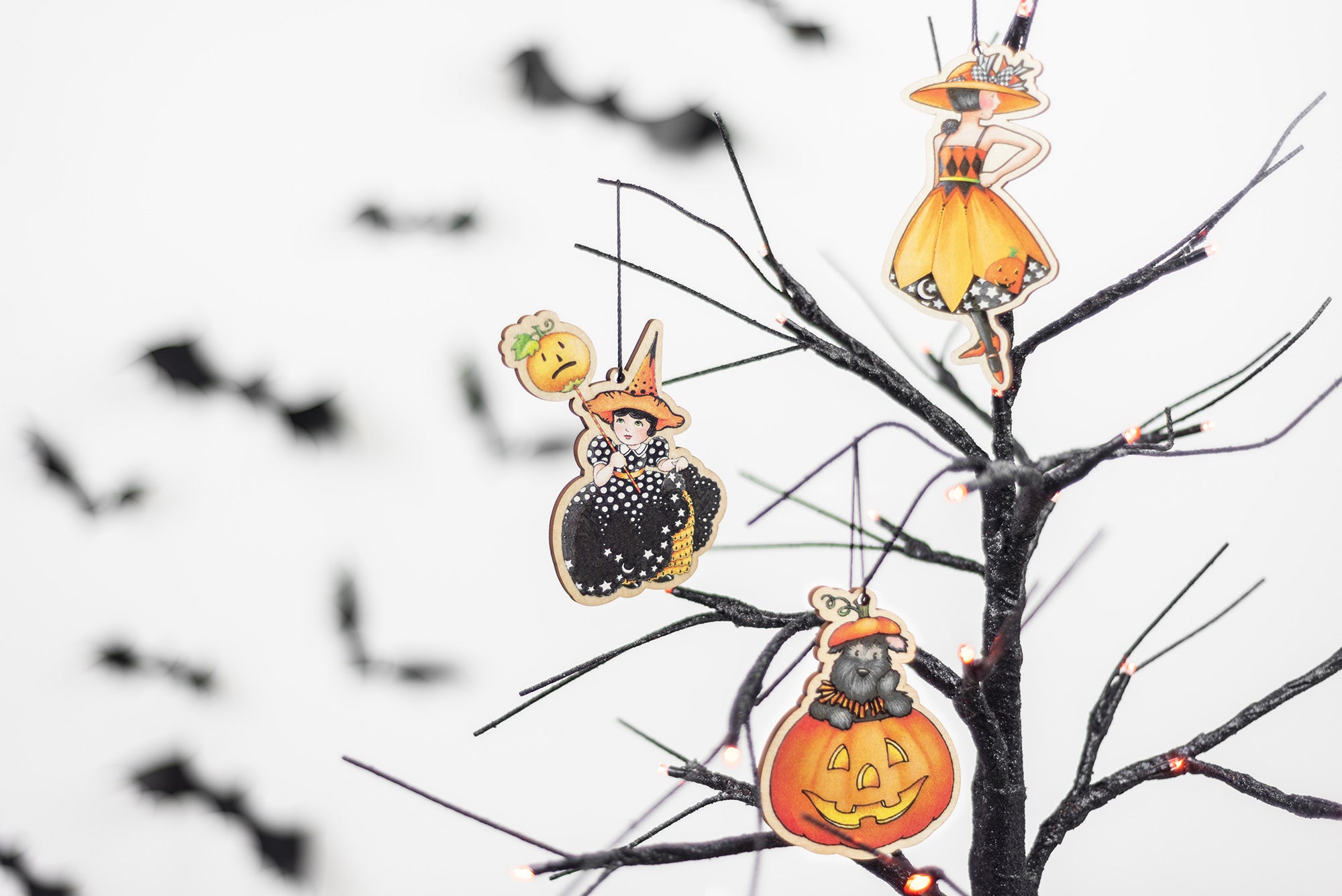 Scottie Pumpkin Wooden Ornament