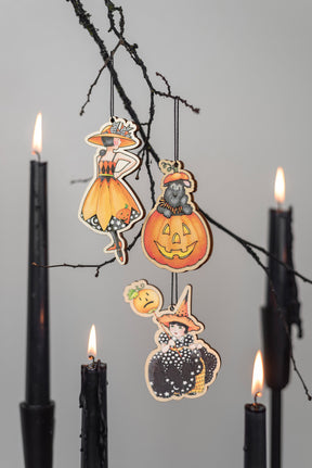 Light Up Halloween Wooden Ornament