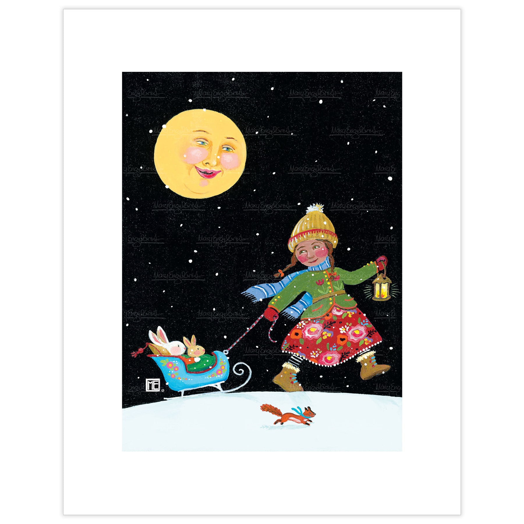 Night Time Sleigh Ride Fine Art Print