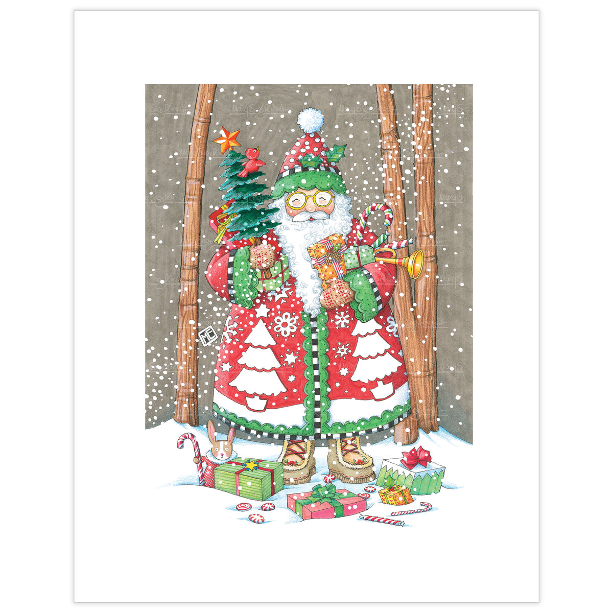 O Christmas Tree Santa Fine Art Print