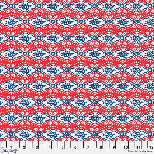 Maison Rouge on Red Fabric