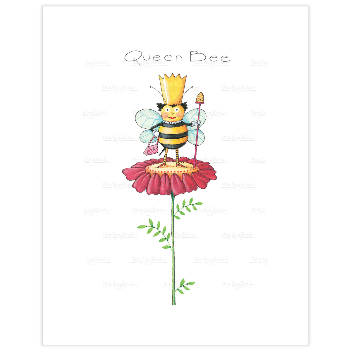 Queen Bee on Flower Fine Art Print