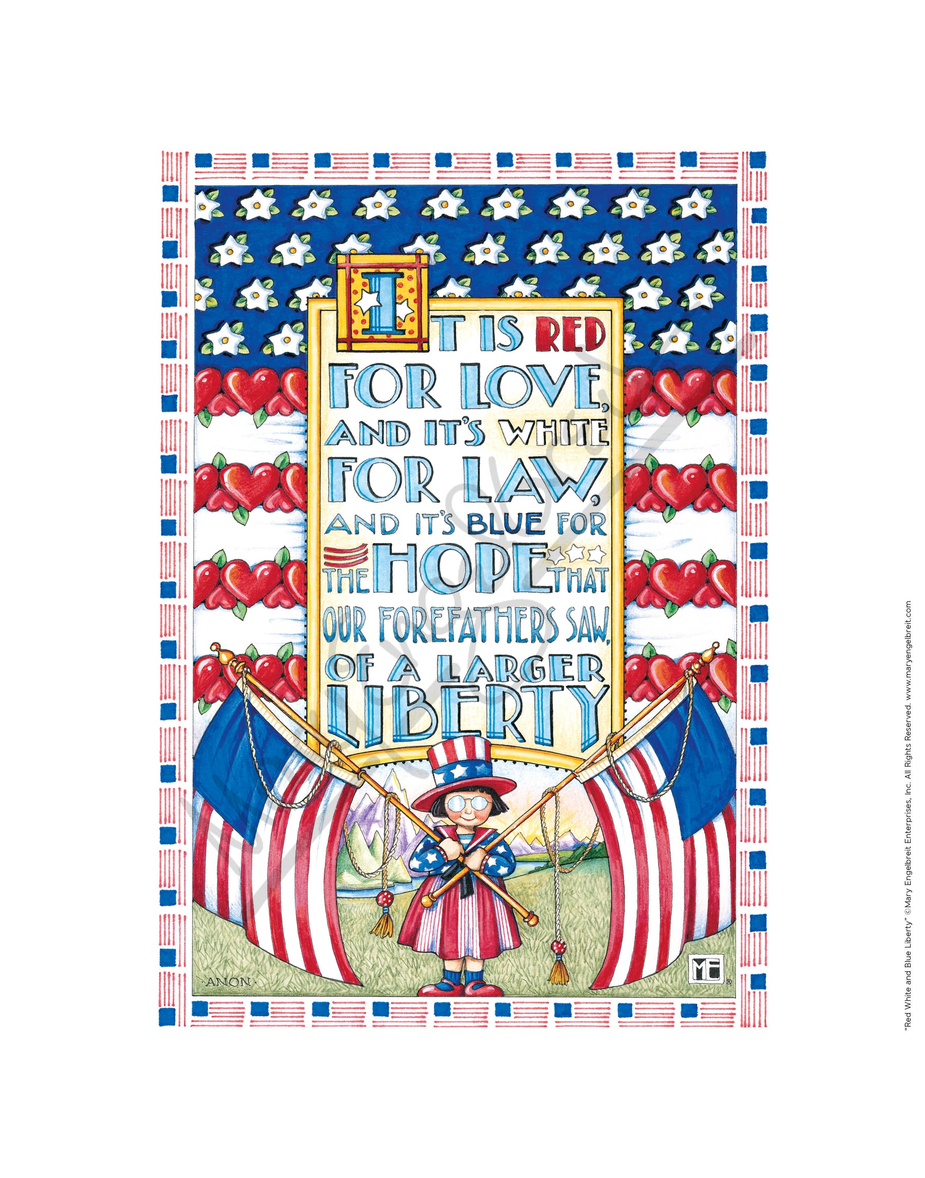 Red, White and Blue Liberty Fine Art Print